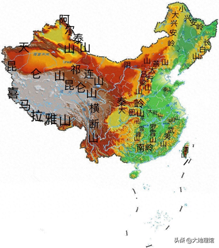 用地图读懂中国五大地形：山地、高原、盆地、平原、丘陵