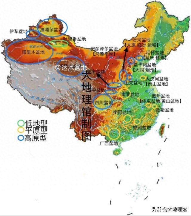 用地图读懂中国五大地形：山地、高原、盆地、平原、丘陵